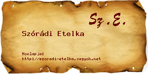 Szórádi Etelka névjegykártya